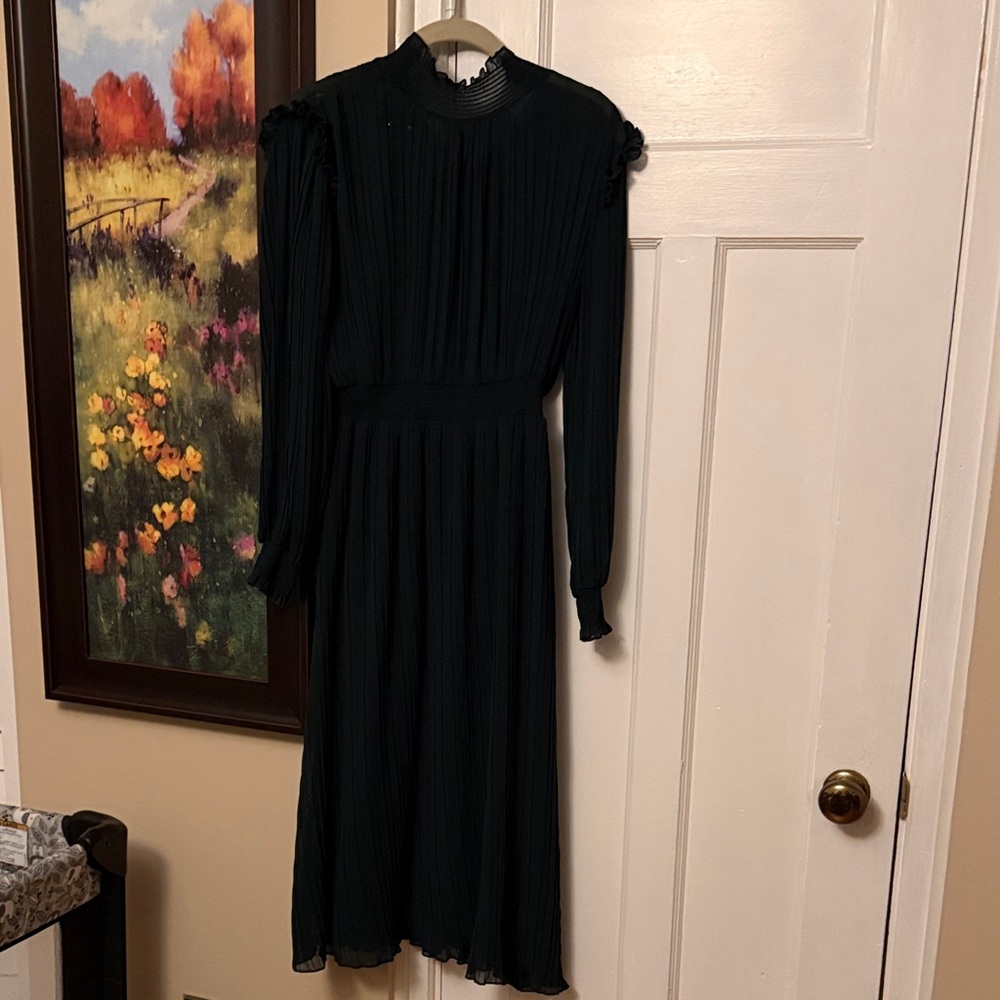 Elegant green  Pleated Dress